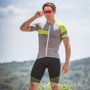 Mens Pro Contring Seamless Ciclismu di Ciclismo Jersey Jersey Manica